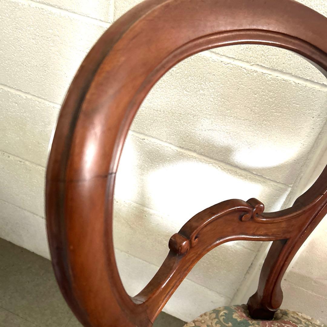 値下げ❗️アンティーク　イギリス　バルーンバックチェア　キャスター付き　ゴブラン織