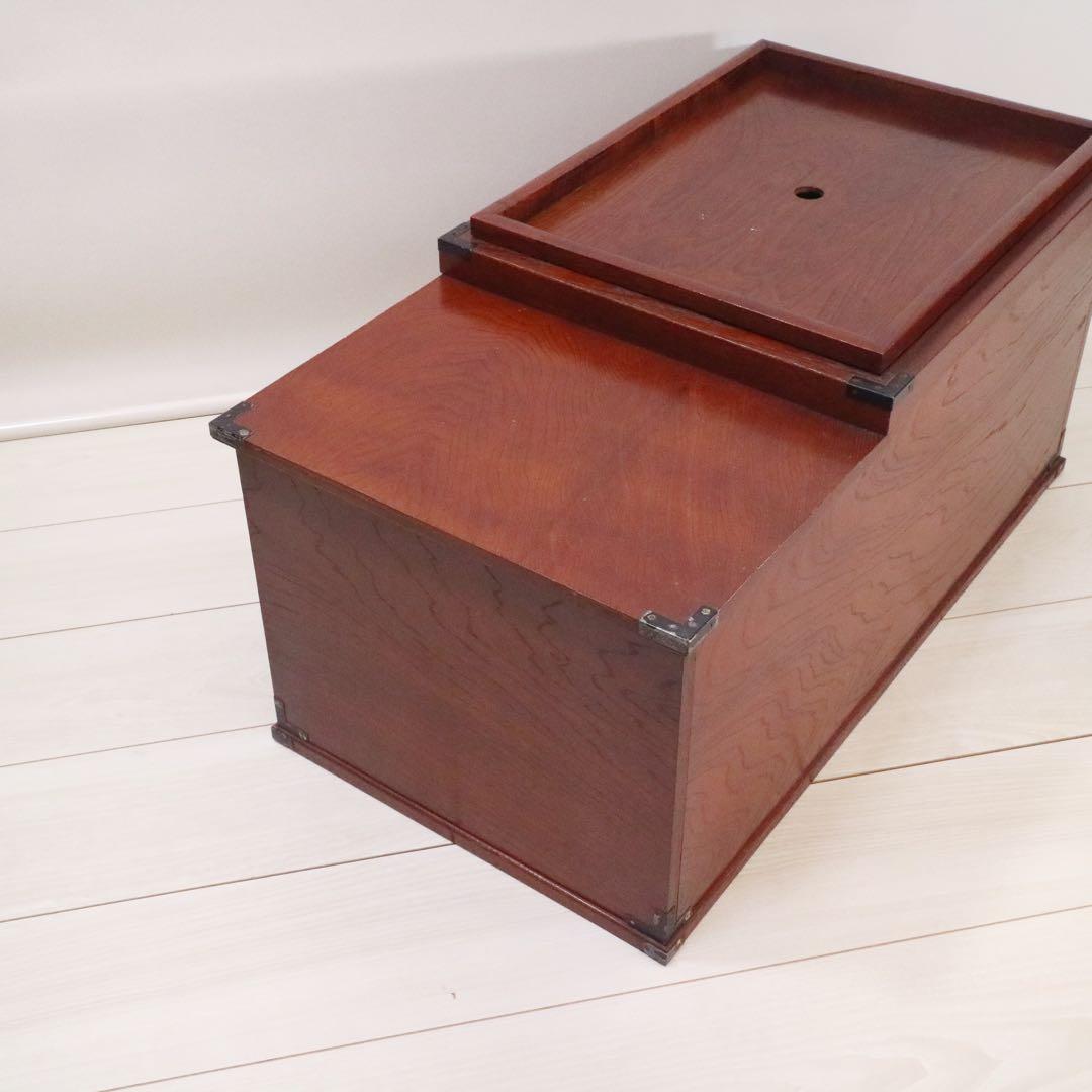 関東火鉢 火鉢 長火鉢 箱火鉢 レトロ 木製 アンティーク 古道具 灰付き