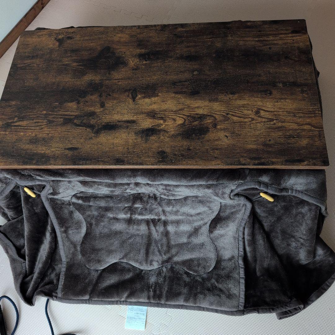 ヴィンテージ風ダークブラウン こたつテーブル ローテーブル 送料込