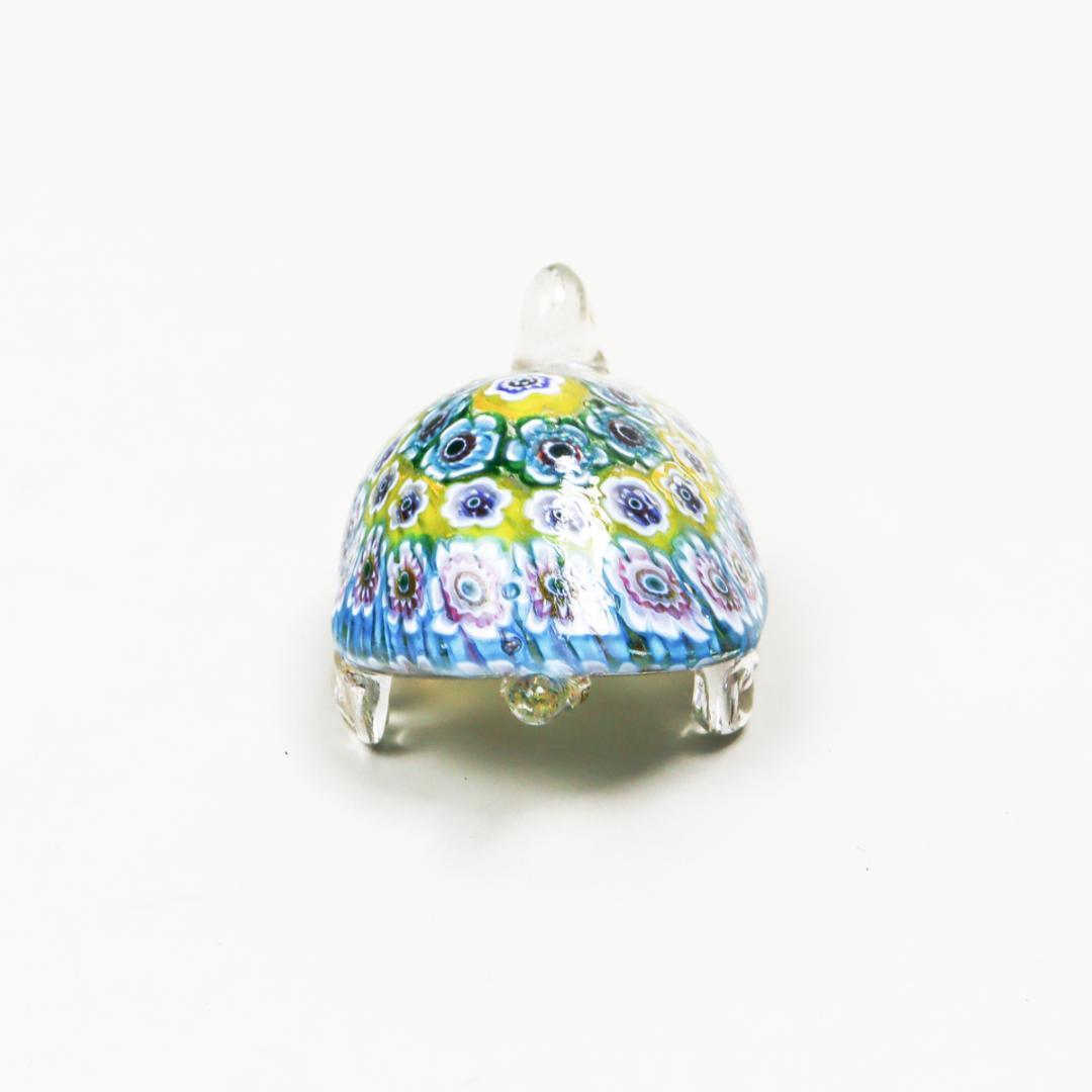 ベネチアンガラス Murano Glass ミルフィオリ カメ ペーパーウエイト