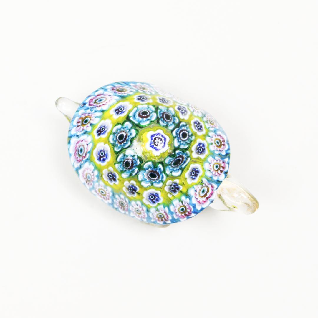 ベネチアンガラス Murano Glass ミルフィオリ カメ ペーパーウエイト