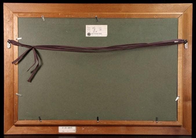 焔仁 「波路」 肉筆油彩10号 三越取扱シール　真作保証