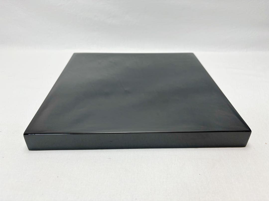 ほぼ未使用 茶道具 輪島塗 金彩花蒔絵 重台 四方盆 木製黒真塗 能登国輪島共箱