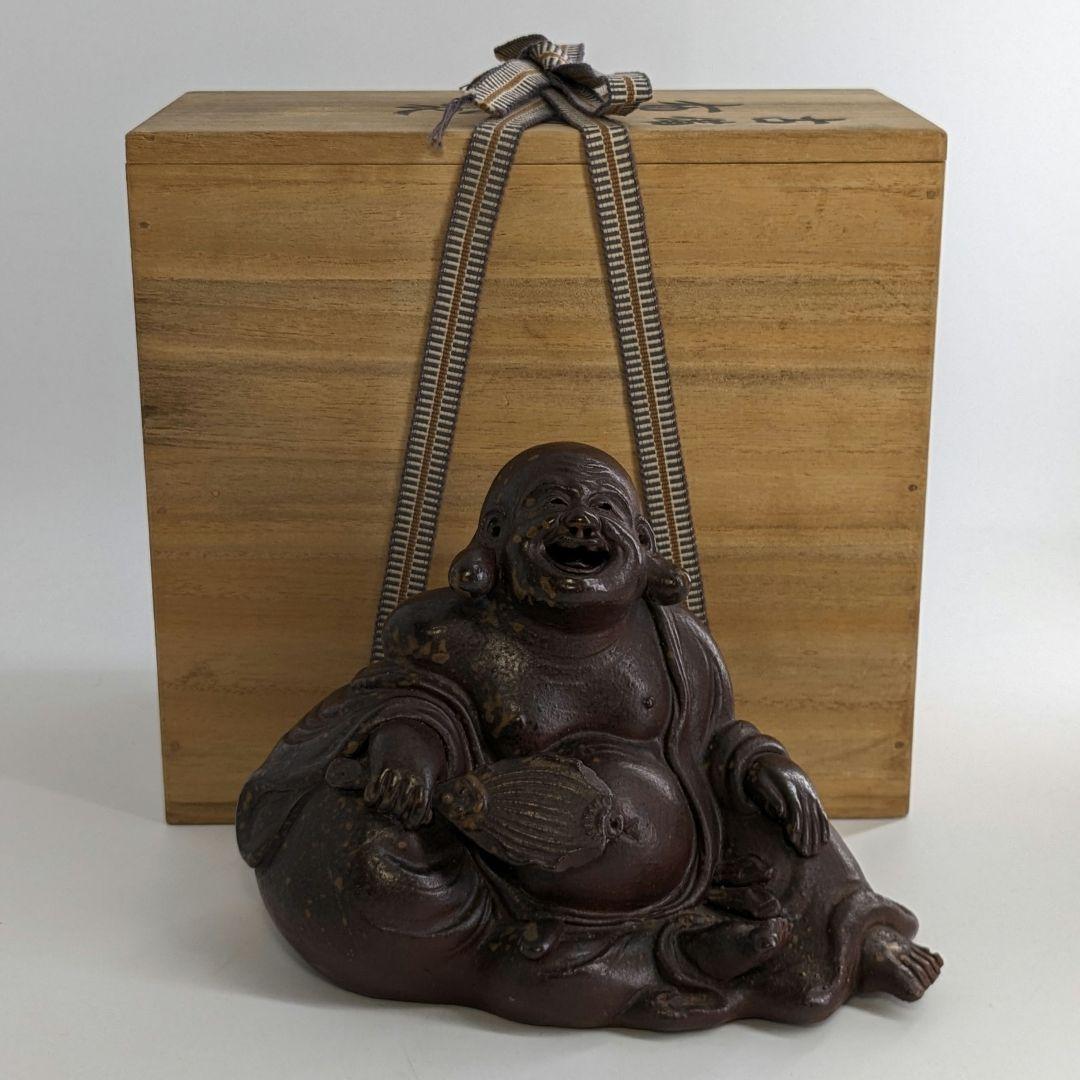 備前焼 布袋香炉 合箱 伏香炉 布袋様 七福神 置物 縁起物 香道具 工芸品