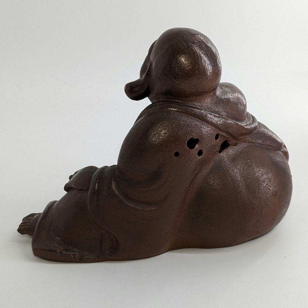 備前焼 布袋香炉 合箱 伏香炉 布袋様 七福神 置物 縁起物 香道具 工芸品