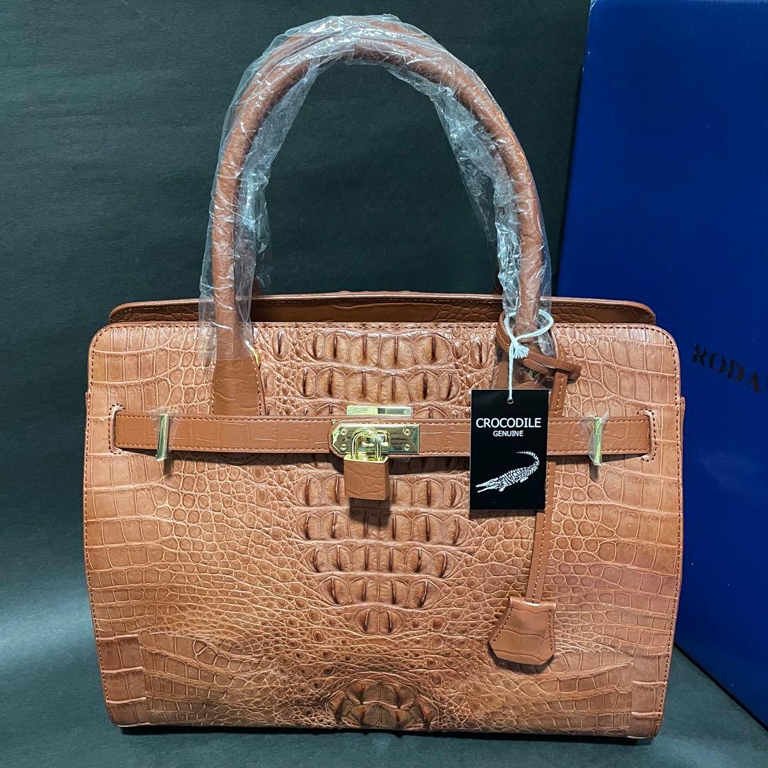 【新品・未使用】ロダニア クロコ革 2way ハンドバッグ ポーチ付 エレガント