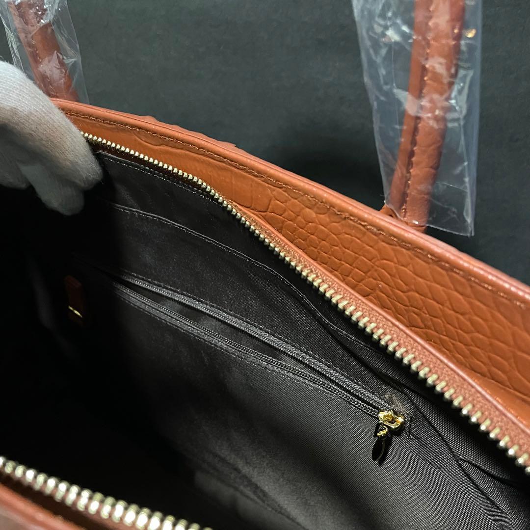 【新品・未使用】ロダニア クロコ革 2way ハンドバッグ ポーチ付 エレガント