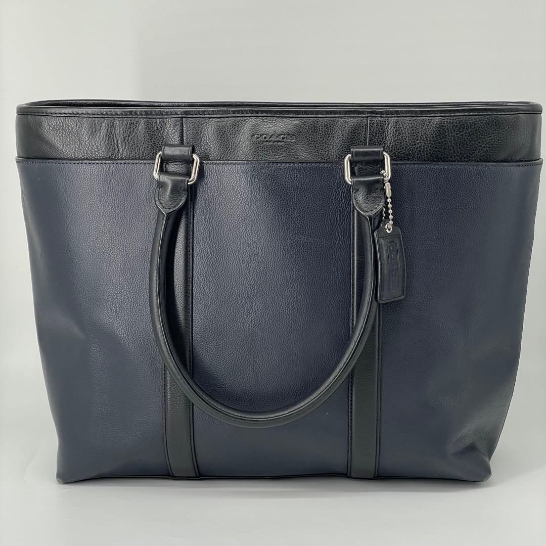 COACH コーチ ビジネスバッグ トートバック2way A4 ブラックネイビー