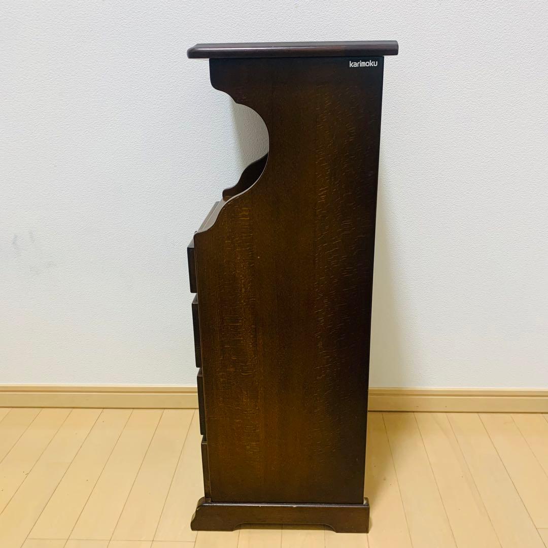 【美品】カリモク コロニアル 電話台 小引き出し4段　飾り台　花台　ヴィンテージ