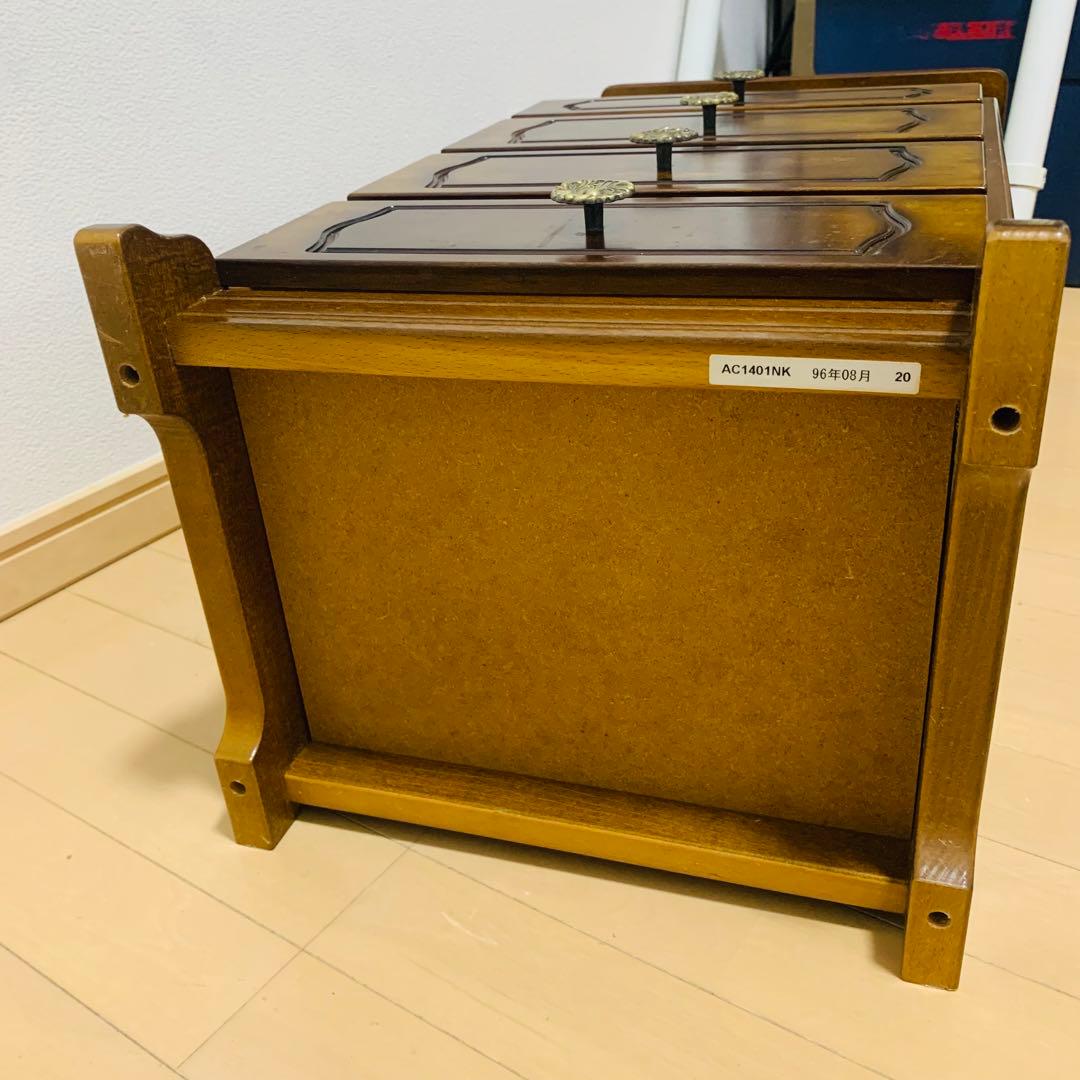 【美品】カリモク コロニアル 電話台 小引き出し4段　飾り台　花台　ヴィンテージ