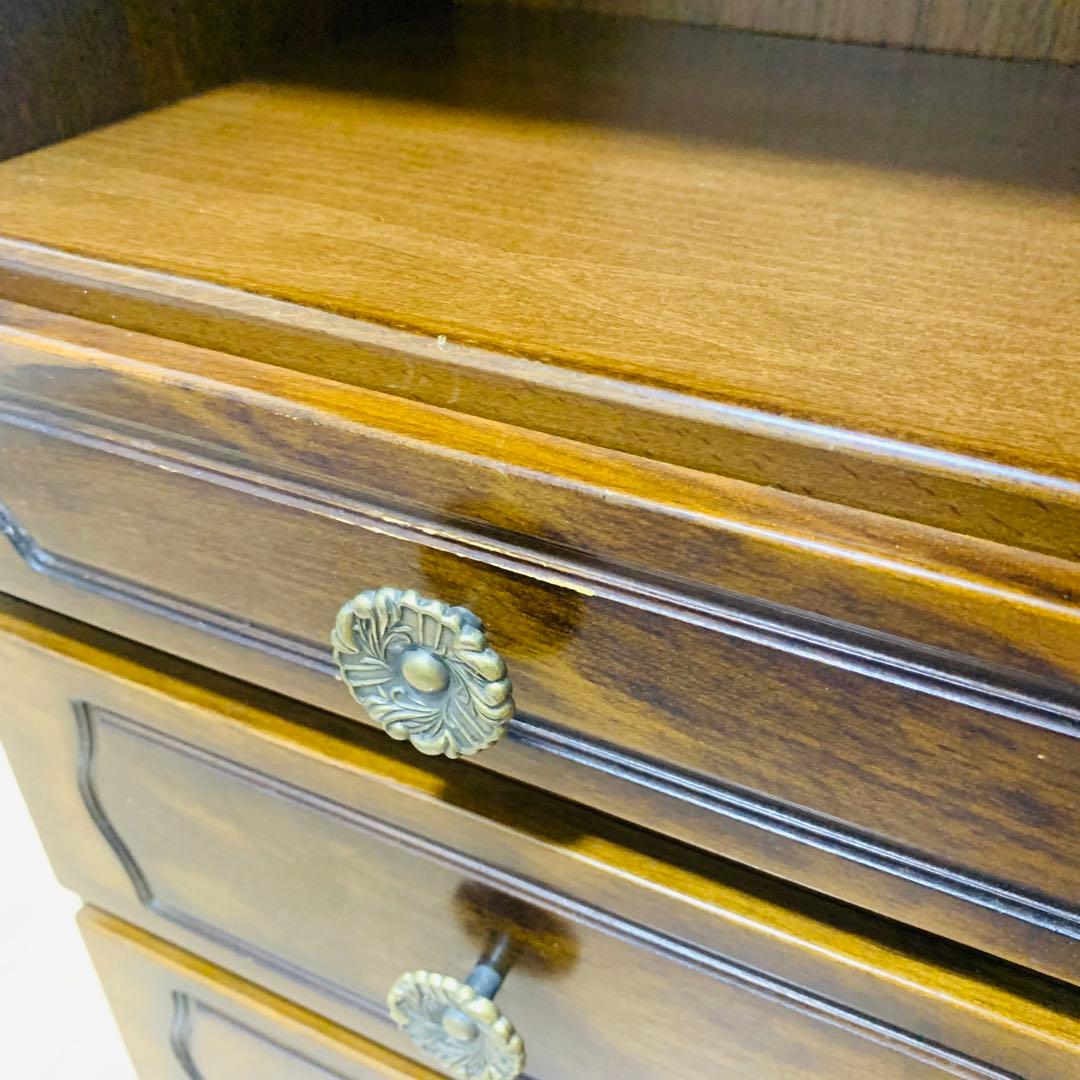 【美品】カリモク コロニアル 電話台 小引き出し4段　飾り台　花台　ヴィンテージ