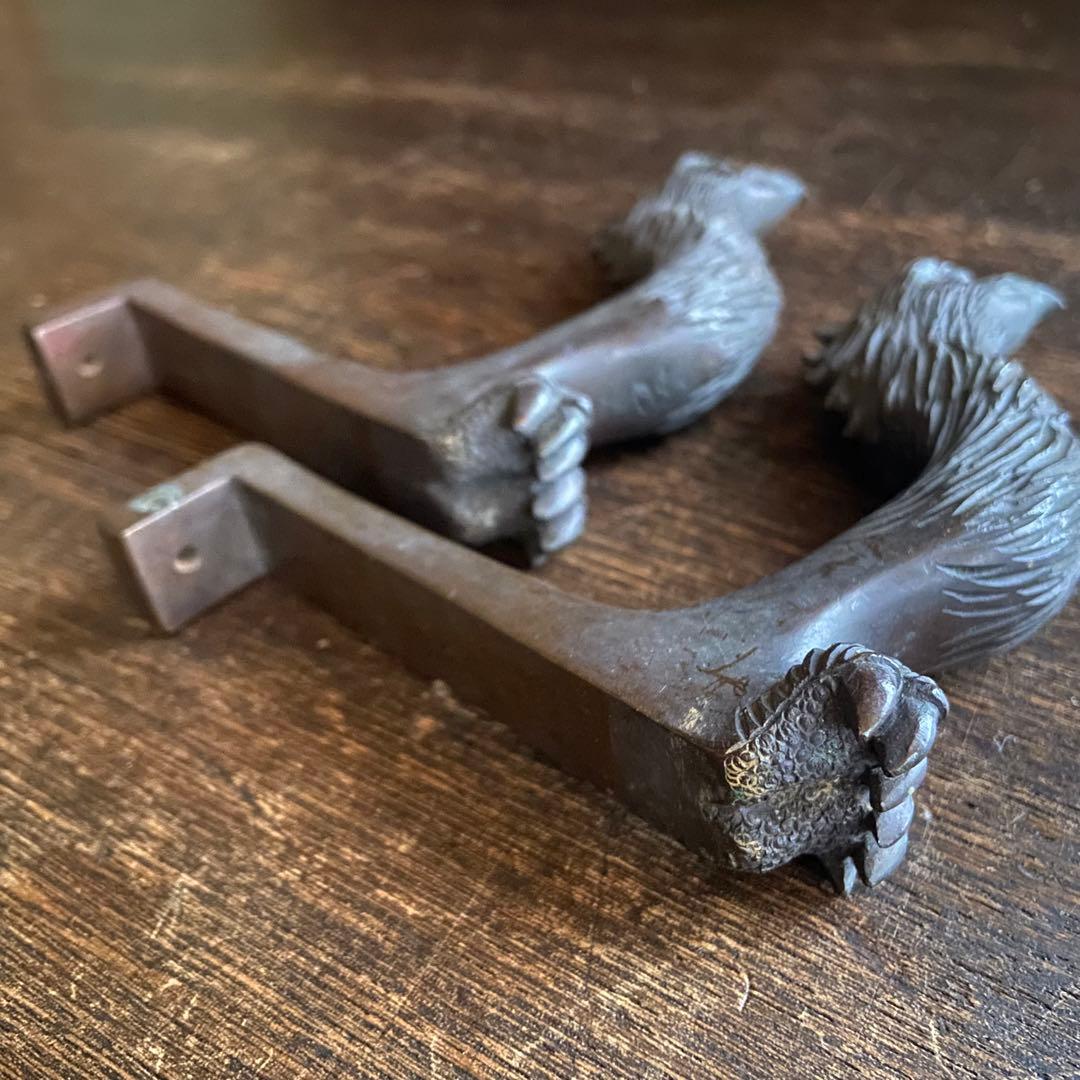 骨董　亀文堂　鴨居掛け　かもい　長押　なげし　フック　一対