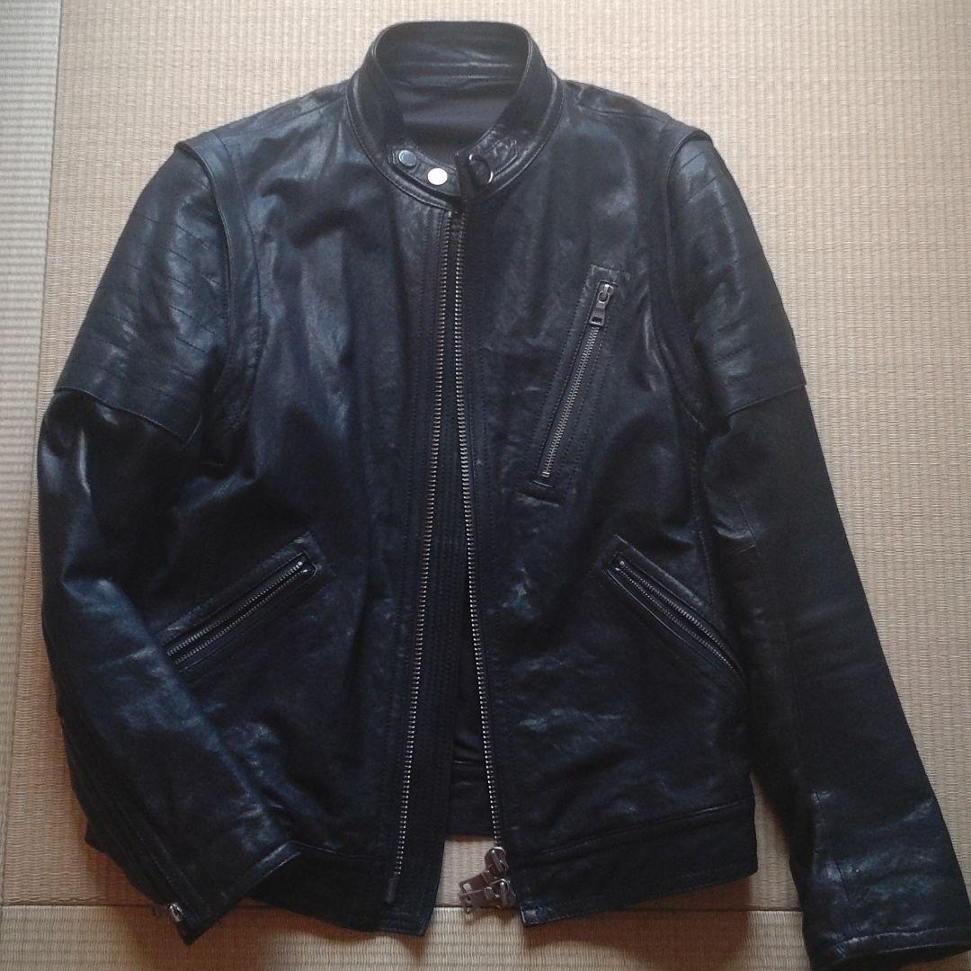 バーバリーブラックレーベル　ライダース革ジャケット