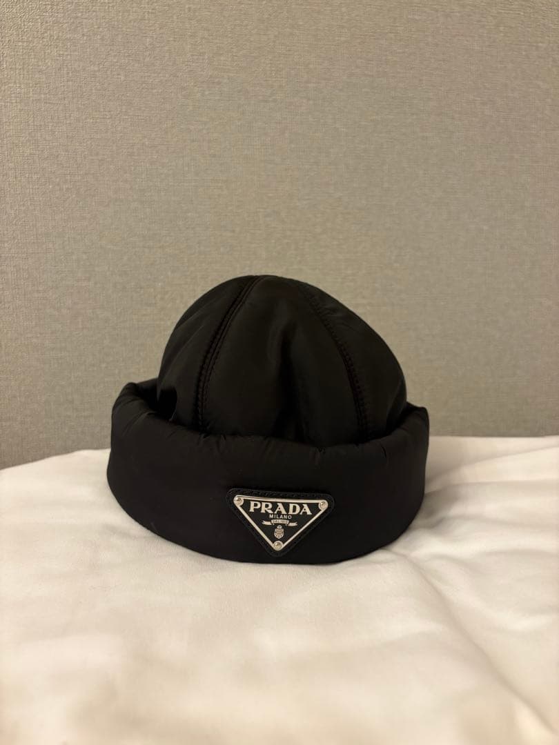 PRADA ナイロンビーニー Re-Nylon ロールキャップBLACK M