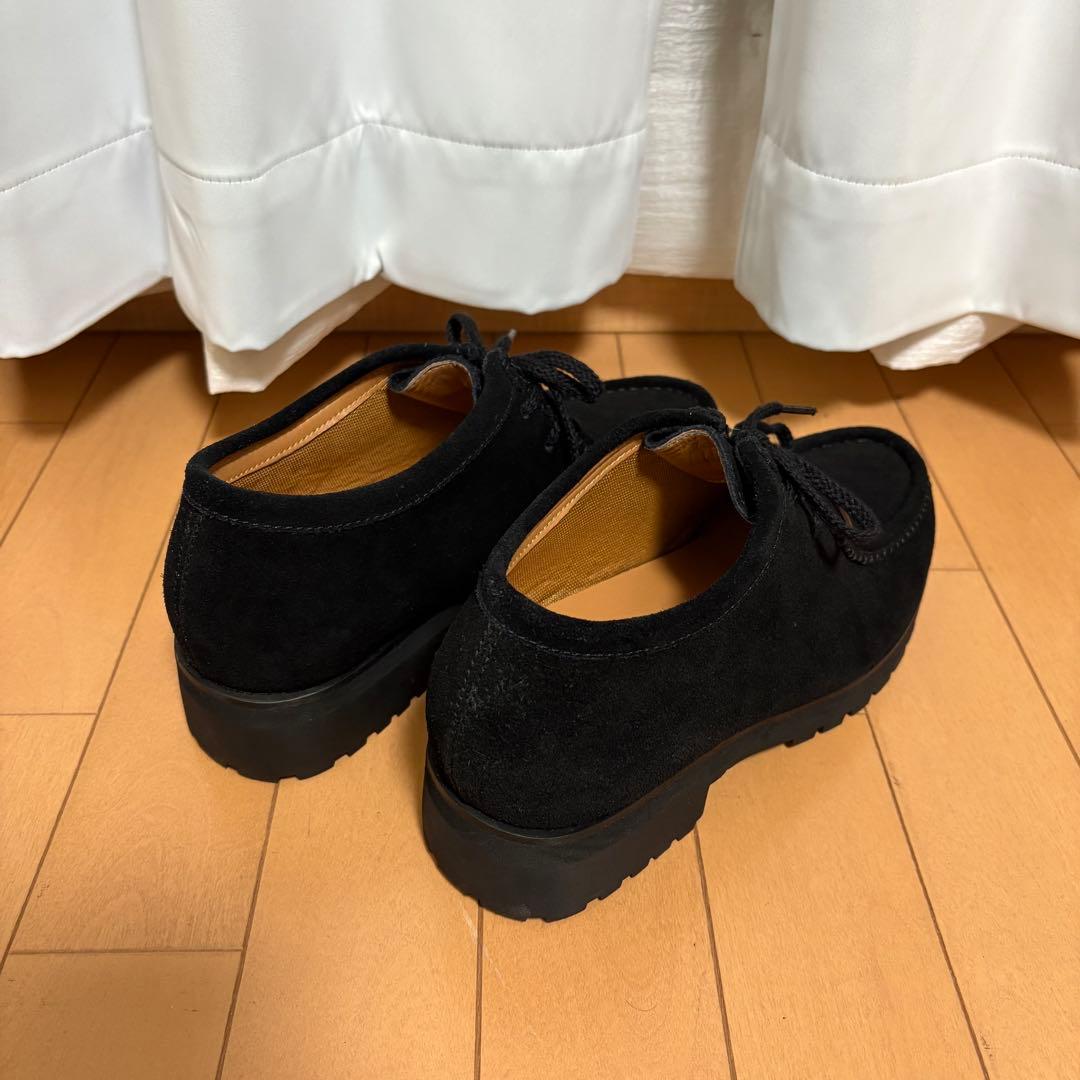 靴 shiun BLACK SUEDE MOCCASIN XS
