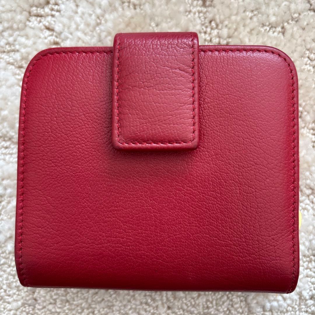 Yves Saint Laurent 二つ折り財布 レッド