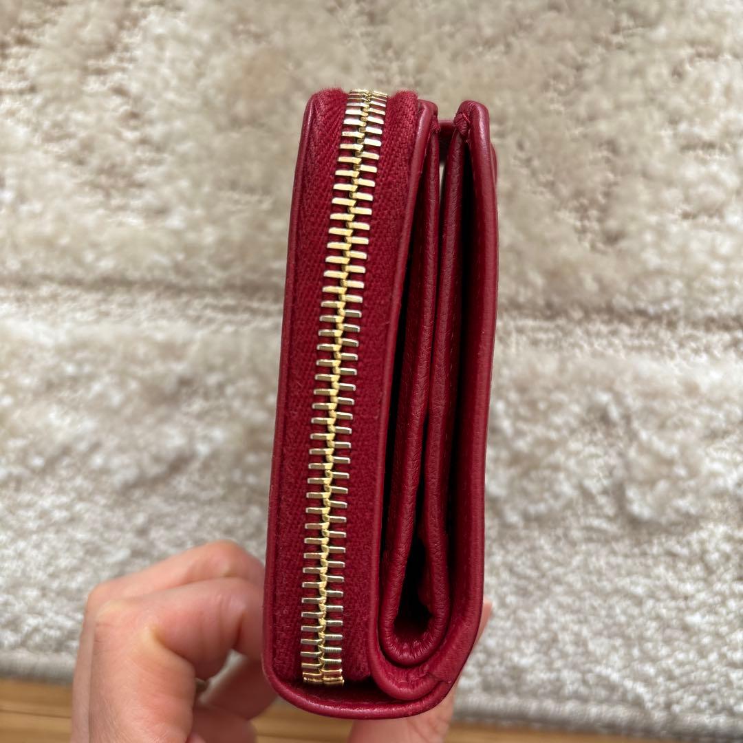 Yves Saint Laurent 二つ折り財布 レッド