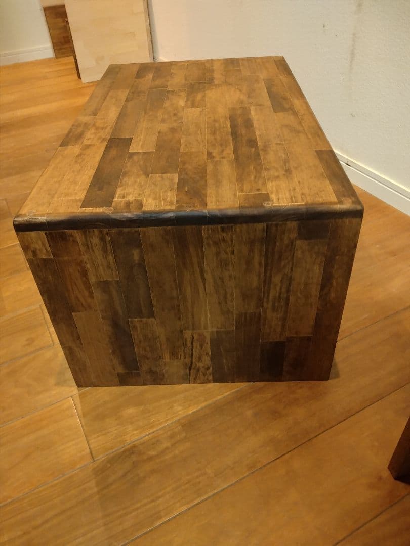 木製　ハンドメイド　オーダー　コの字　ワトコオイル　スツール　サイドテーブル