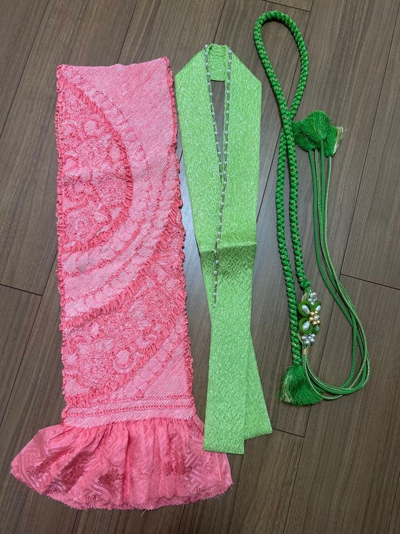 値段交渉OK！ 振袖 赤黒花柄 着物セット