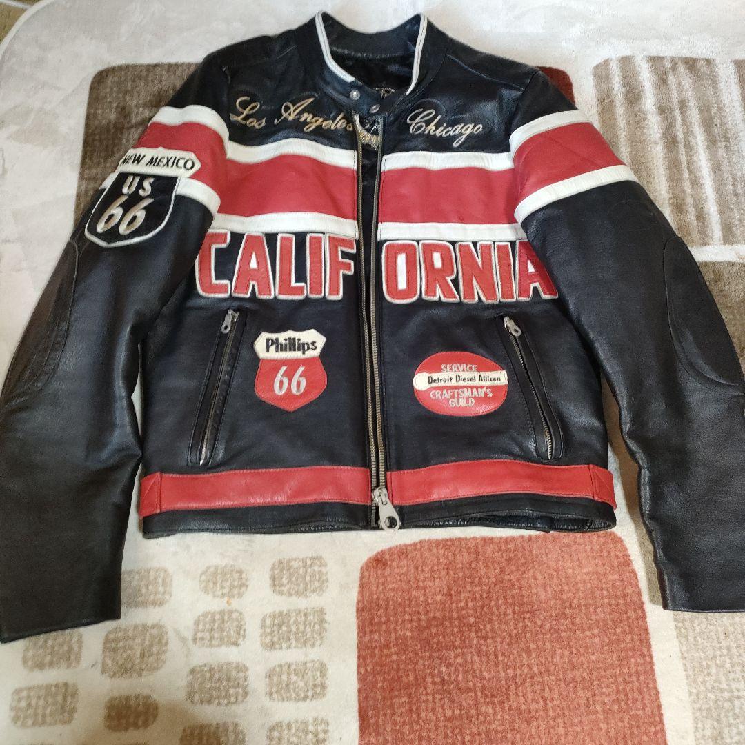 レア　良品　カリフォルニア レザージャケット US66　フルデコ　本革