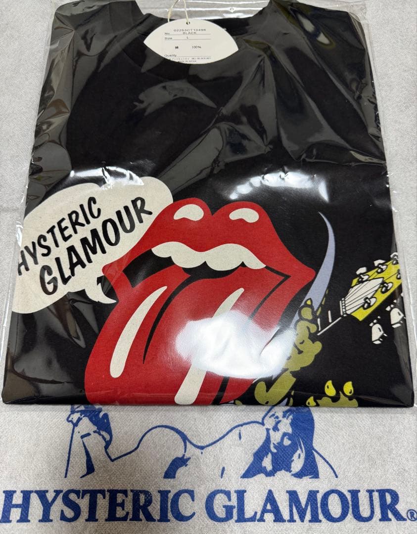 ヒス×ローリングストーンズ半袖Tシャツ【TOUNGE DINOSAUR】黒L