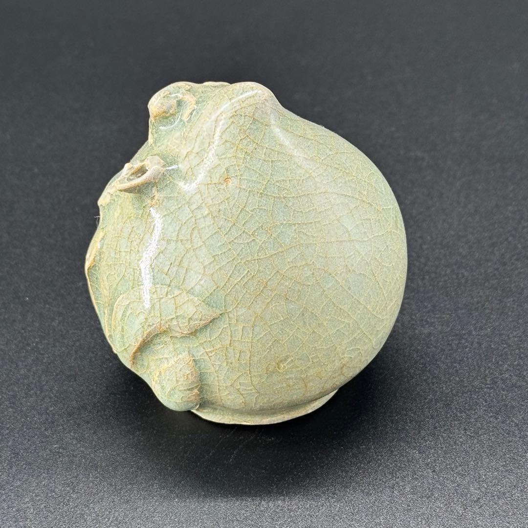 中国　高麗　青磁　桃形　水滴