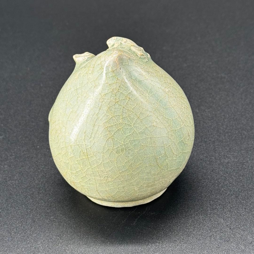 中国　高麗　青磁　桃形　水滴