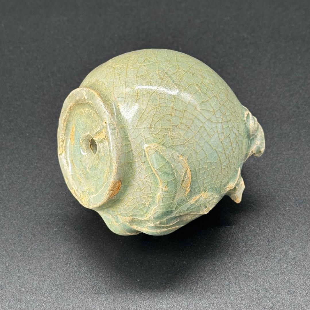 中国　高麗　青磁　桃形　水滴