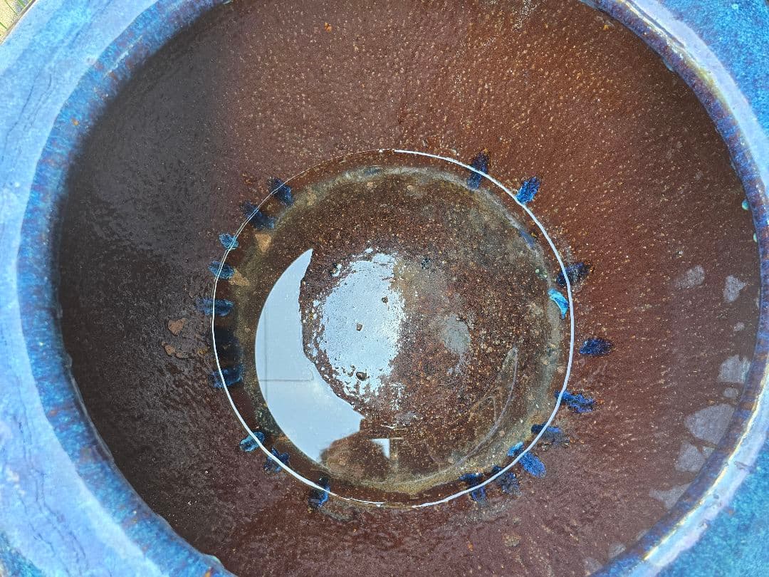 火鉢 陶器 大型 昭和レトロ アンティーク 古民具　金魚鉢 特大 睡蓮鉢 メダカ