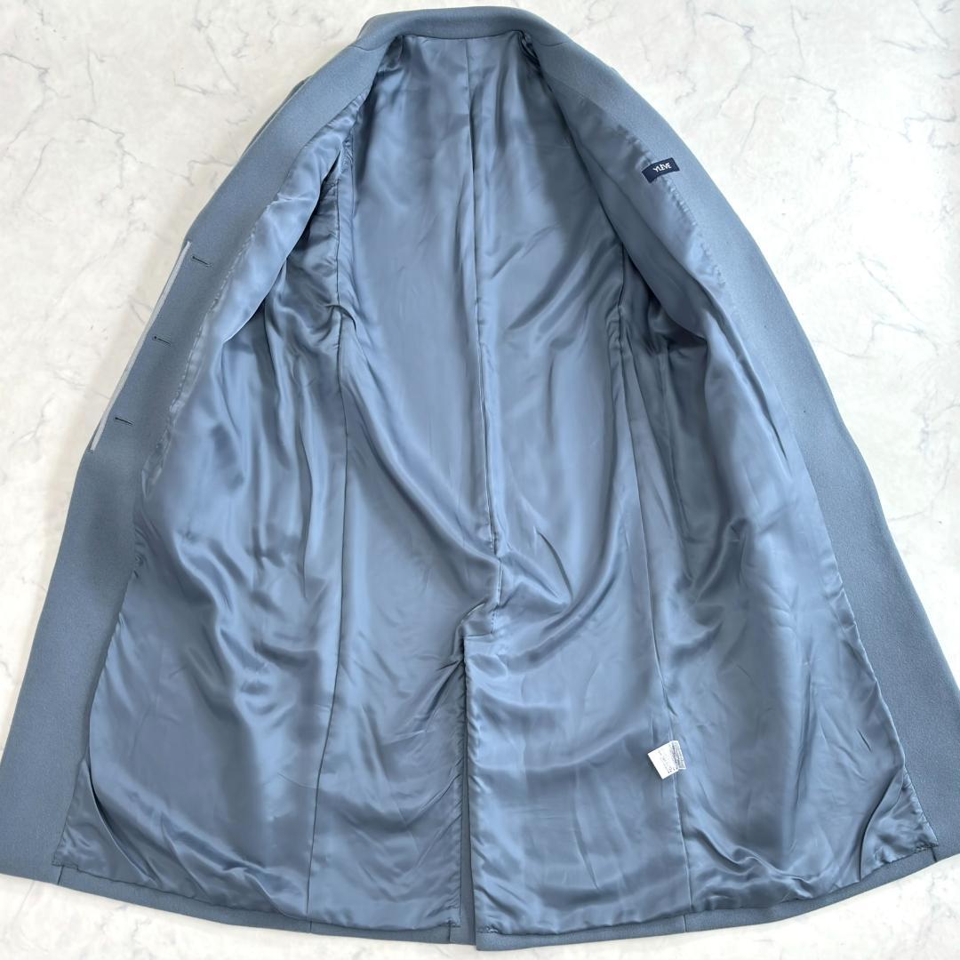 美品♪イレーヴ ウールロングチェスターコート ターコイズブルー sx2