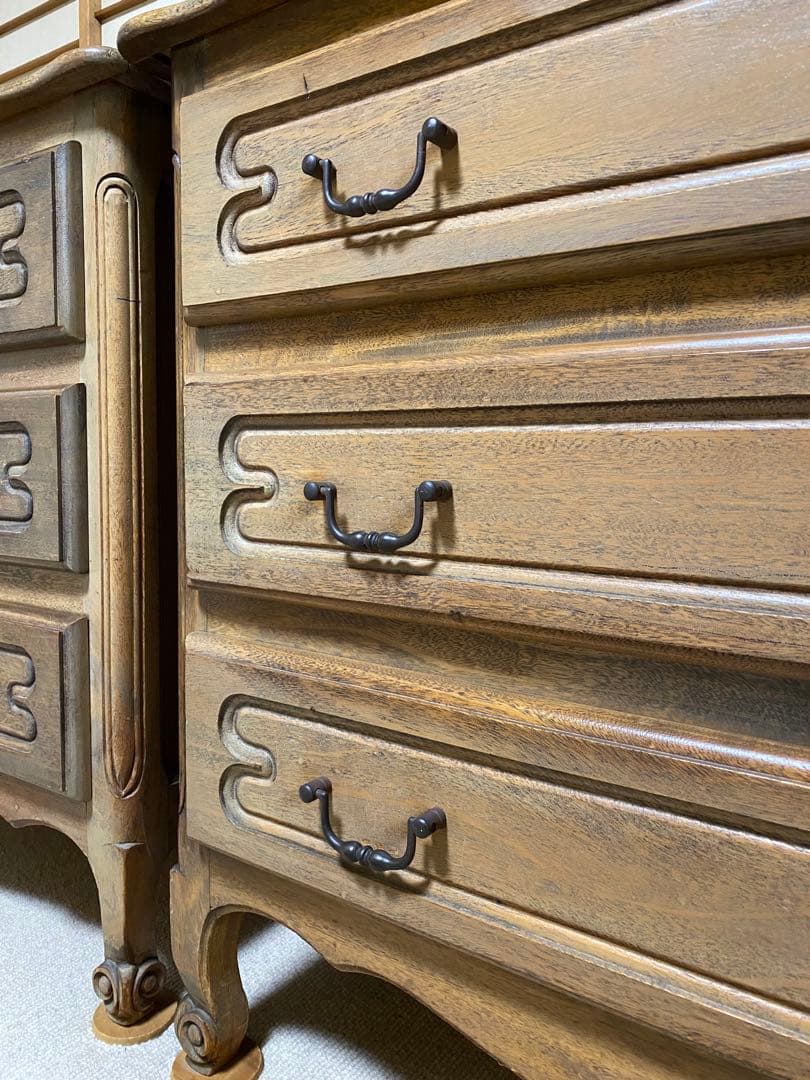 クラシックスタイル 木製チェスト 3 セット