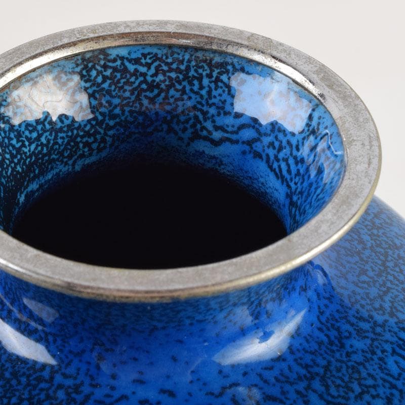 七宝焼　大吉七宝工房　太田博明作　花蝶文　花瓶　V　9147