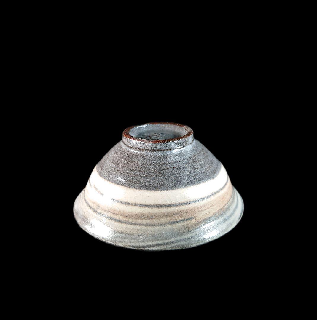 ■唐津焼 巨匠中里重利 刷毛目盃 紐付き共箱、印あり共布、栞三枚全揃い ぐい呑み