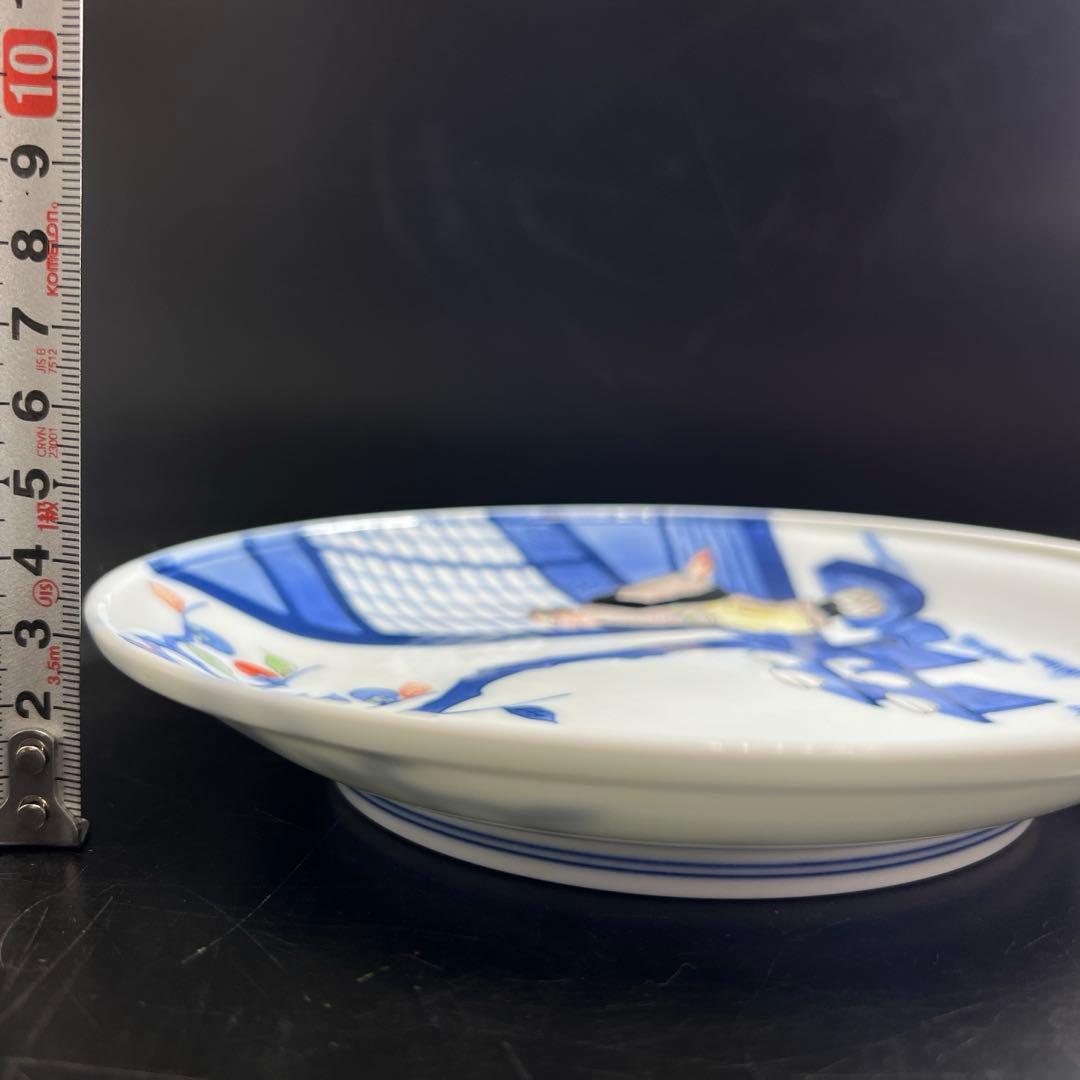 十四代　酒井田柿右衛門　初代の画額皿　共箱　18.8㎝　東Y7-1125☆2F