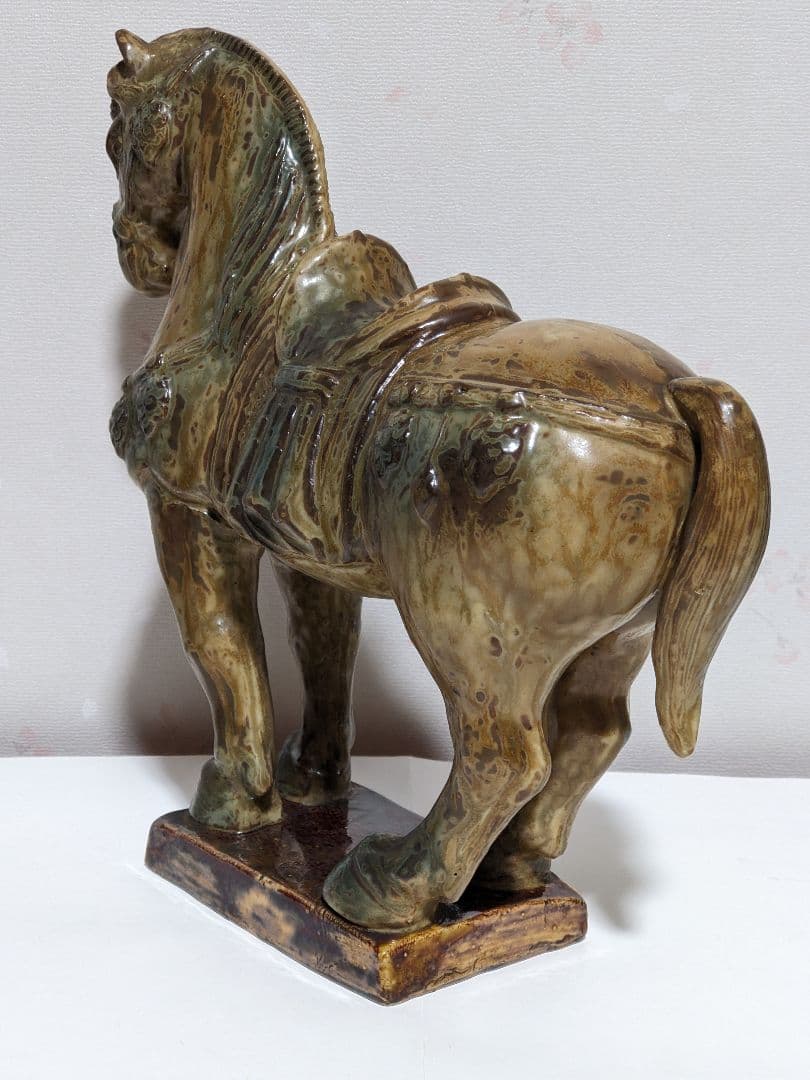 ♦三彩 馬置物 唐三彩 瀬戸系 本業窯 置物飾り 干支午年縁起物 美術品骨董品