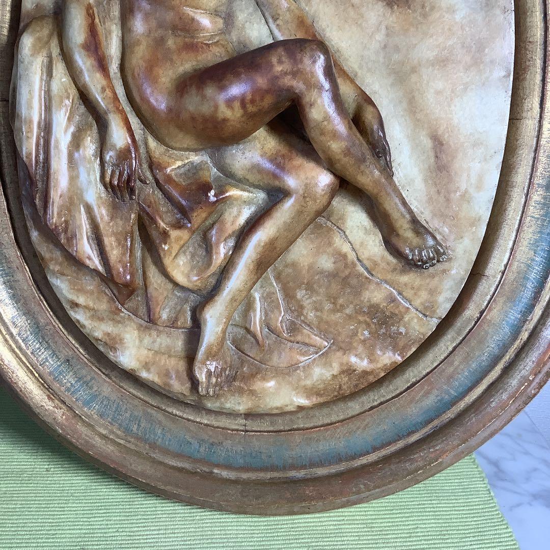 大理石　西洋彫刻(ギリシャ女神像)レリーフ　壁掛け