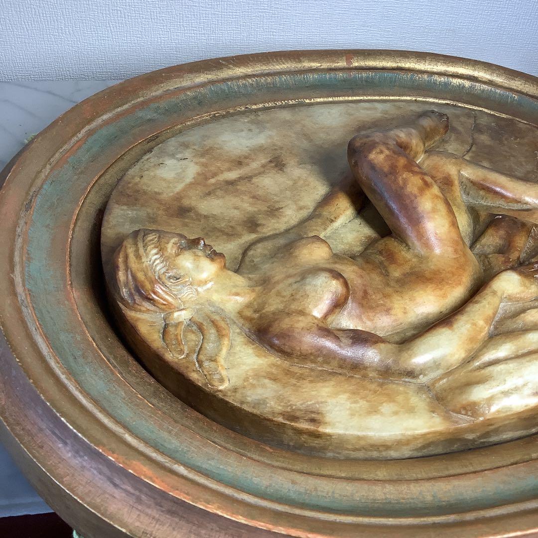 大理石　西洋彫刻(ギリシャ女神像)レリーフ　壁掛け