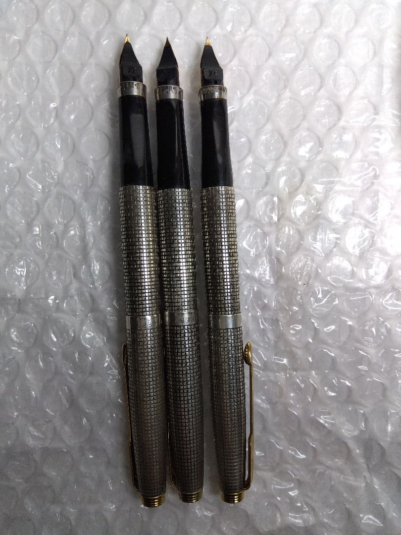 ペン先14K、キャップと軸はSterling Silver パーカー万年筆３本
