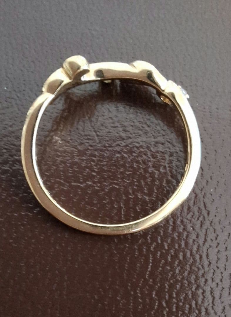 K18YG リング ローズカット ダイヤ　エメラルド　リーフ　ベーネベーネ