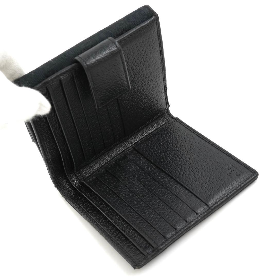 ✨未使用に近い✨　GUCCI ミニ財布　GGライン インターロッキング　ブラック