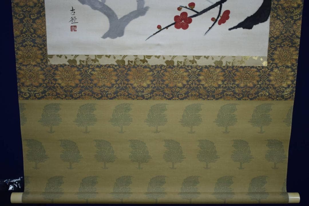 /小林古径/紅白梅図/布袋屋掛軸HI-394