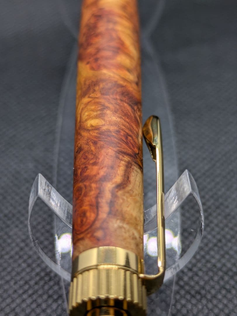 極上花梨紅白 ボールペン 工房楔監修 加藤金属 ゴールド金具