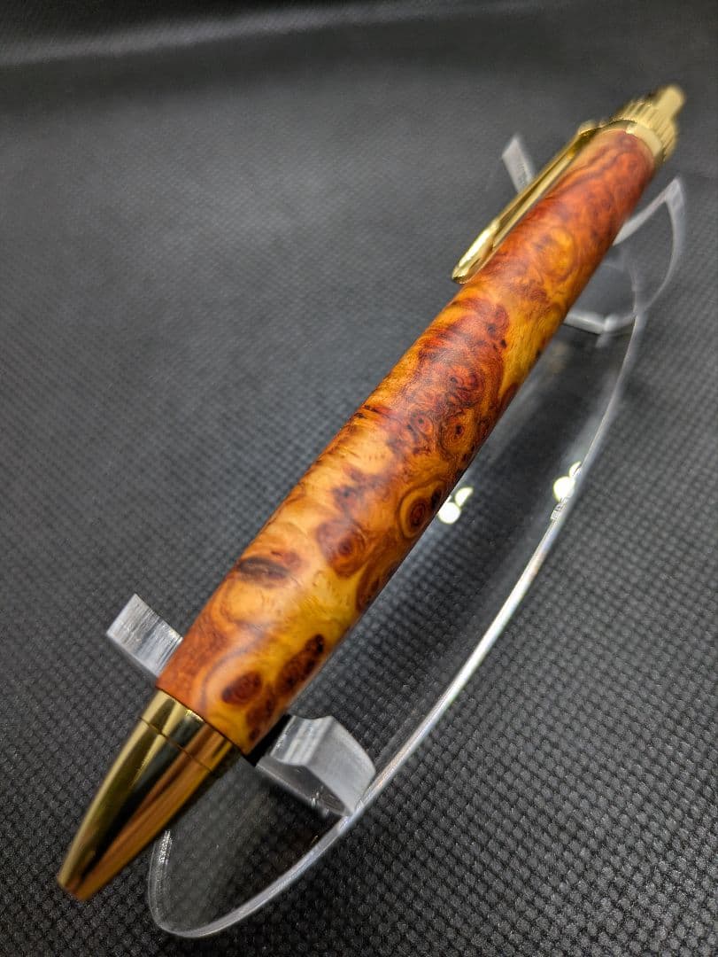 極上花梨紅白 ボールペン 工房楔監修 加藤金属 ゴールド金具