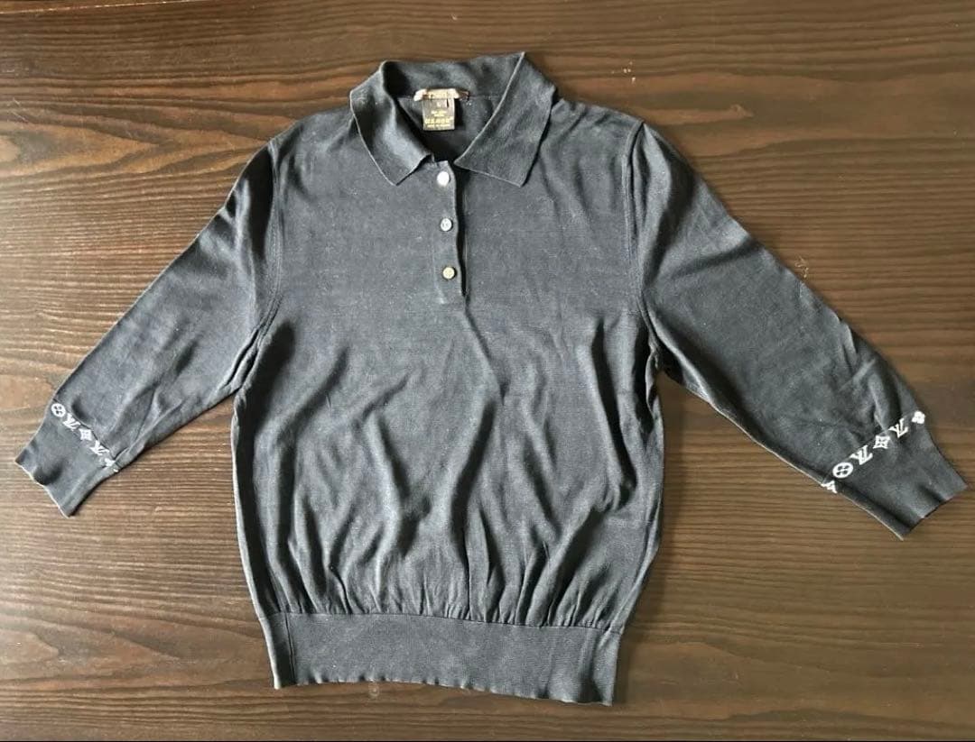 LOUIS VUITTON 長袖ポロシャツ コットンニット　Lサイズ