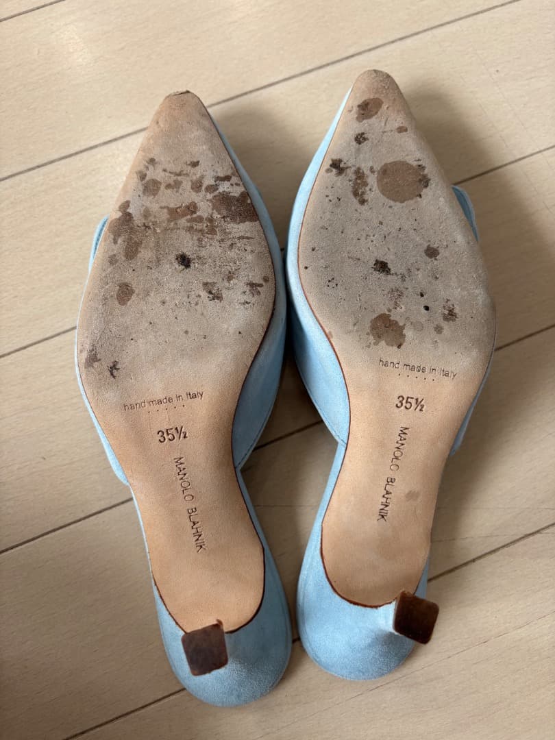 MANOLO BLAHNIK メイセールスエード ミュール　35.5