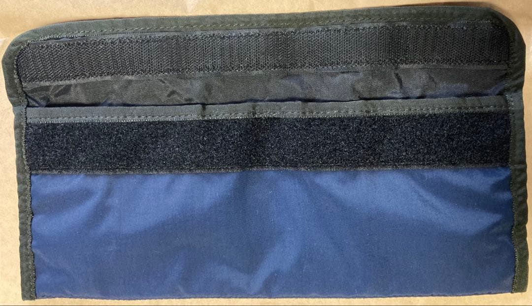 90s Subware 電車刺繍ポーチ 紺色 &ロゴ銘板　ペンケース recon