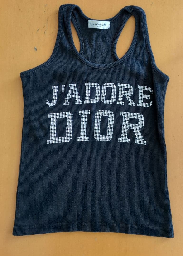 クリスチャン・ディオール　リブタンクトップ　ブラック