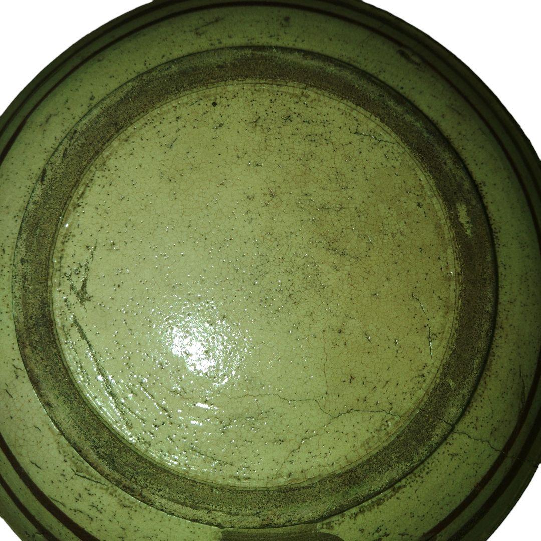 古瀬戸　山水楼閣文鉄絵石皿　江戸後期