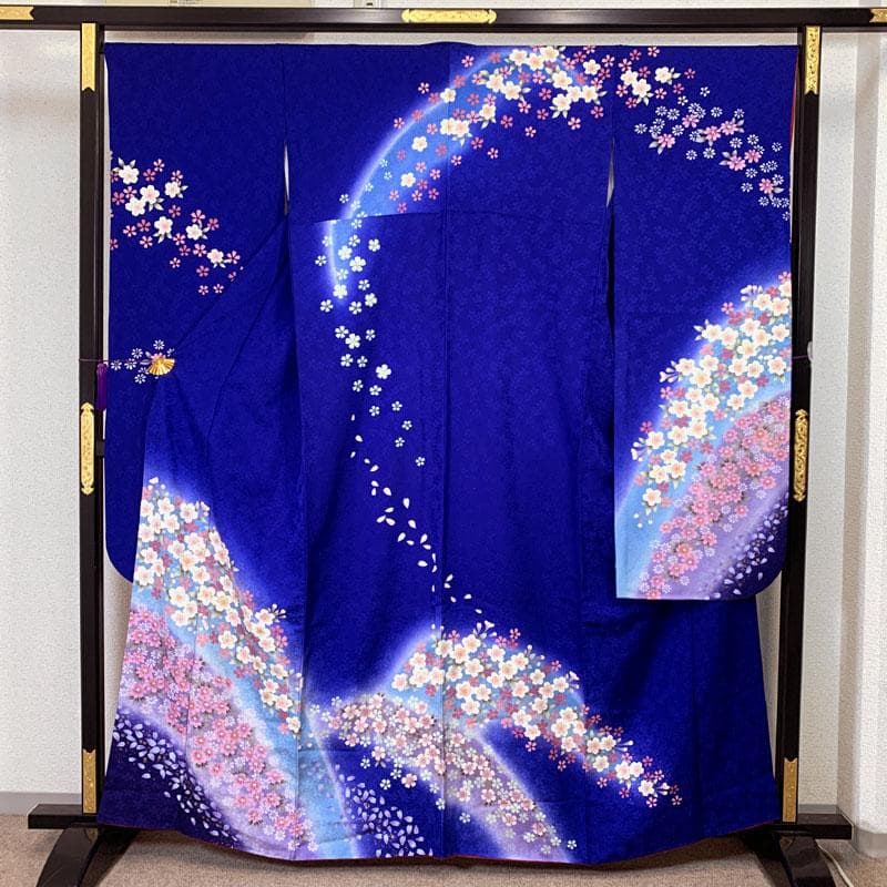 505z28〇人気色 振袖 金彩 金駒刺繍 地紋 青〇成人式 結婚式 推し色