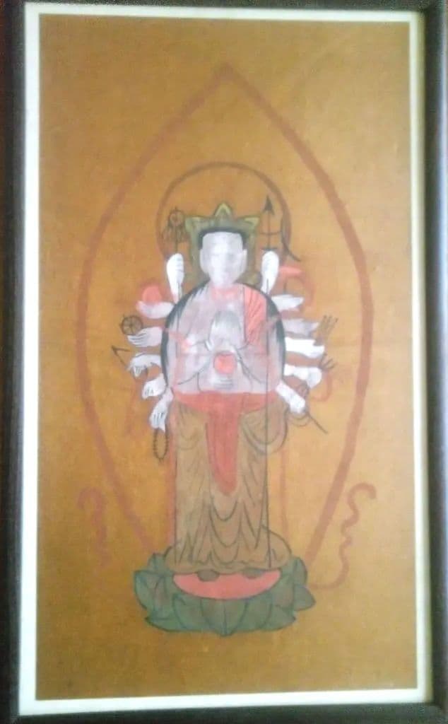 模写大津絵、千手観音